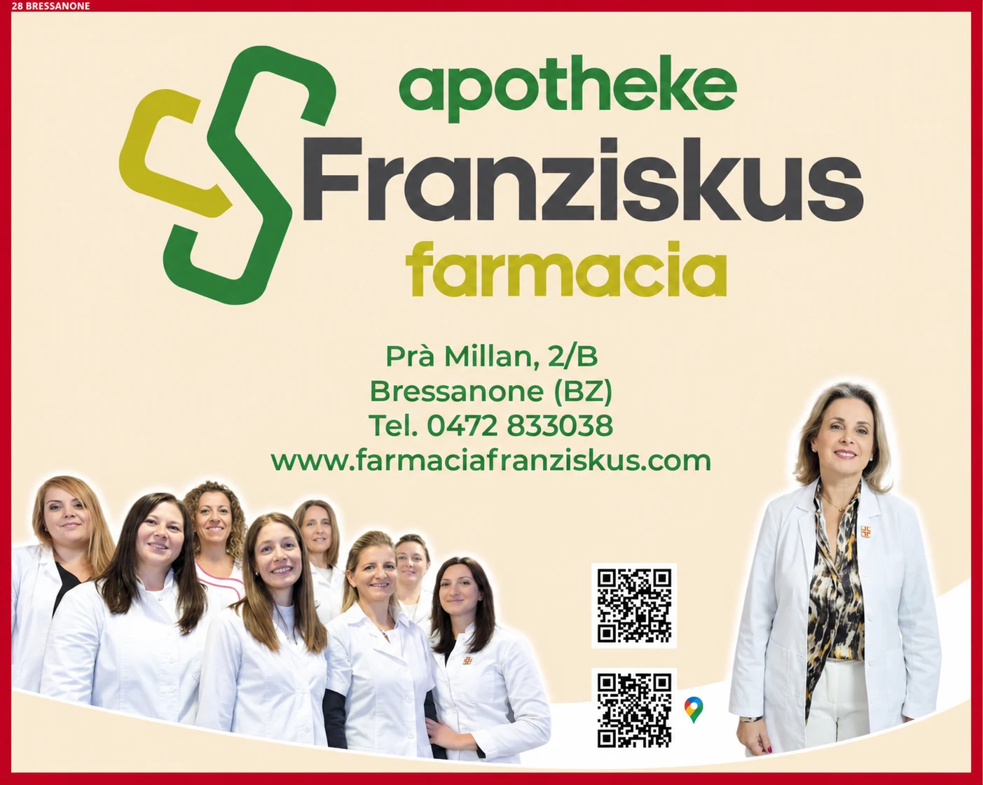 Il team della Farmacia Franziskus nell’immagine condivisa dalla farmacia